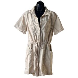 OLD NAVY Beige Utility Button Up Romper Size Large